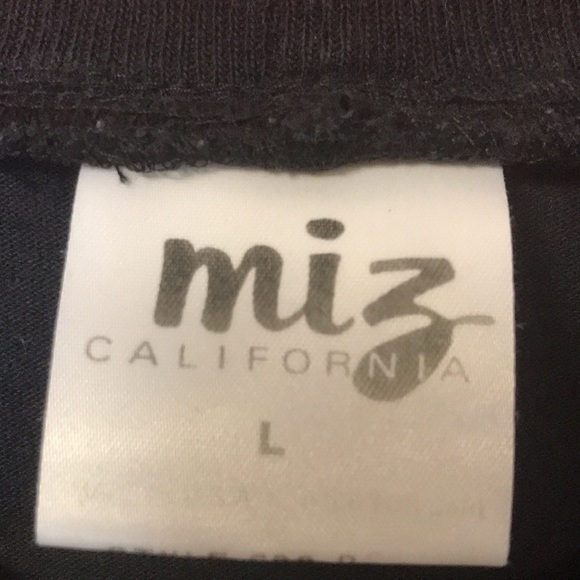 MIZ California Vintage Women’s Top Mixed Black White Prints Size L Funky Hippie - Picture 7 of 11